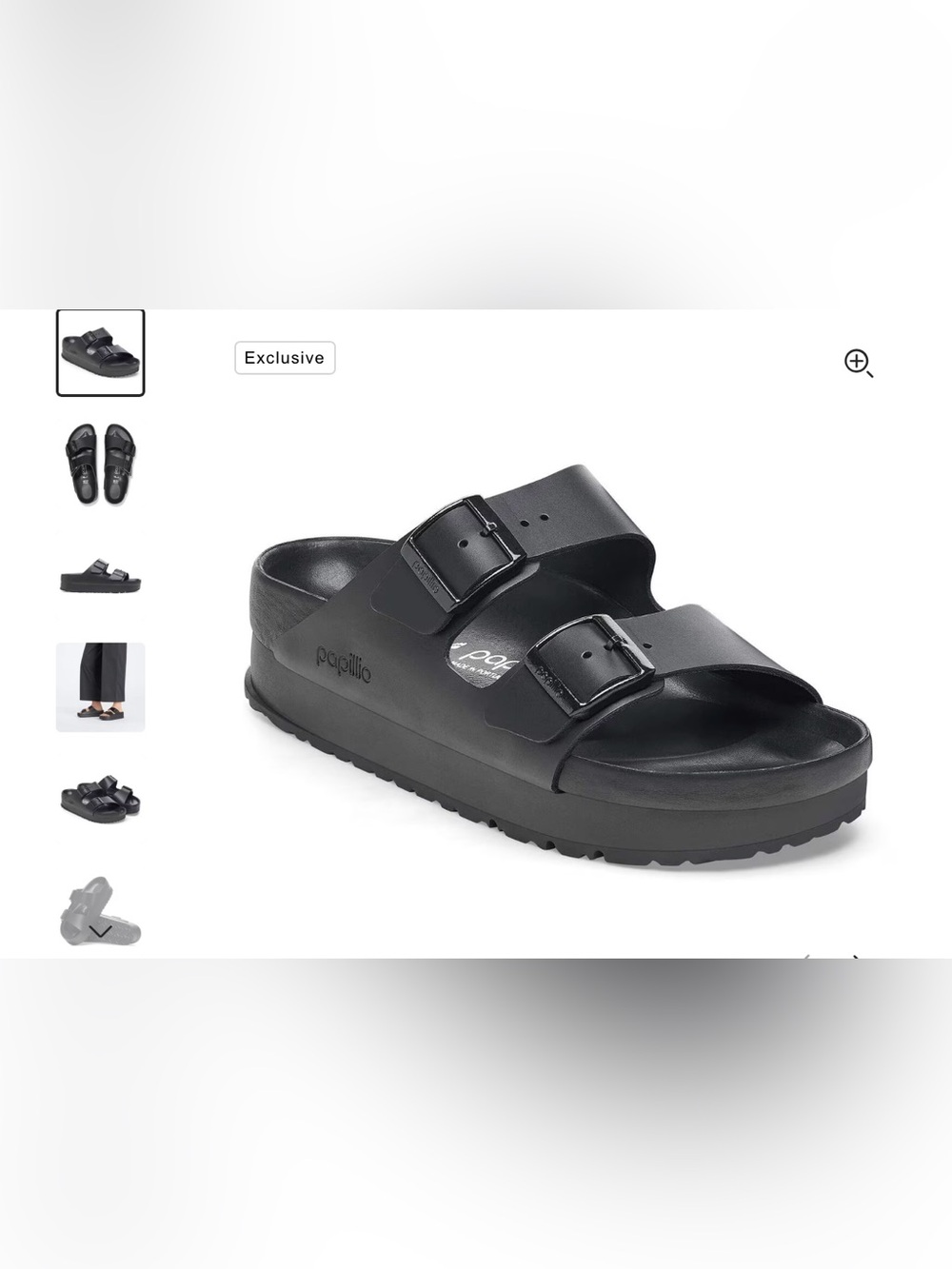 Birkenstock Exquisite Arizona Platform Smooth Leather - Black